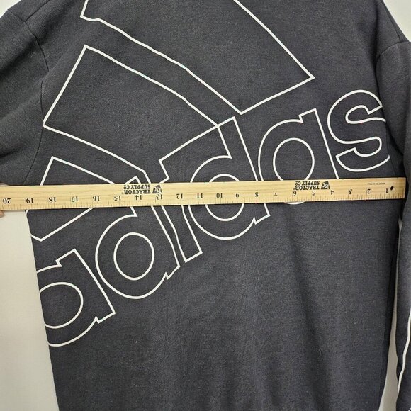 Adidas Giant Logo Sweatshirt Adult Size Small Black Pullover Crew Neck Athletic - Picture 7 of 9